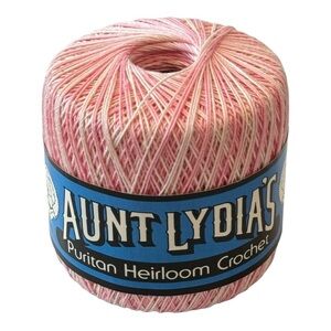 AUNT LYDIA’S Vintage Puritan Heirloom Crochet Thread Pink Cream 175 Yards NEW